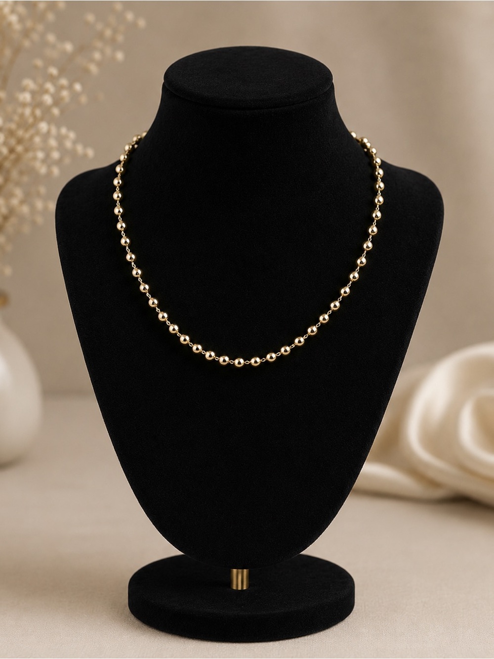 Silver Beaded Necklace